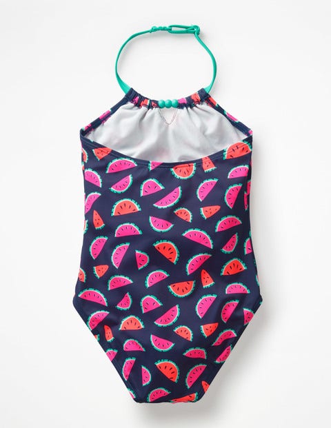Halterneck Swimsuit - Deep Sea Blue Watermelons Halterneck Swimsuit - Deep Sea Blue Watermelons