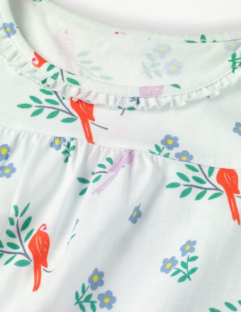 Printed Nightie - Ivory Beautiful Birds Printed Nightie - Ivory Beautiful Birds
