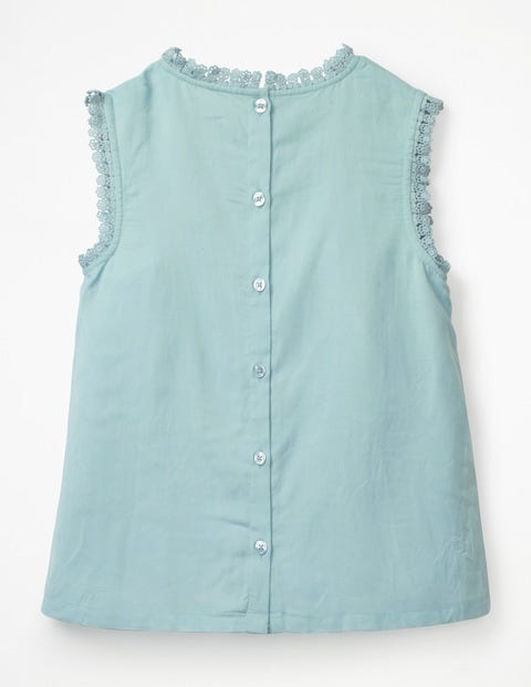 Floral Embroidered Top - Tropical Rain Blue Floral Embroidered Top - Tropical Rain Blue