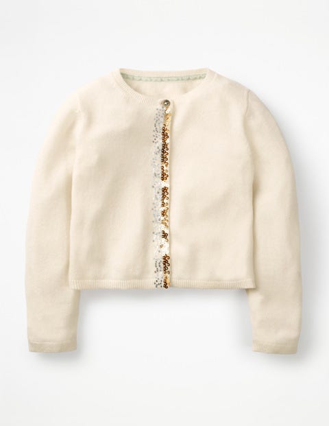 Cashmere Sequin Cardigan - Ecru Cashmere Sequin Cardigan - Ecru