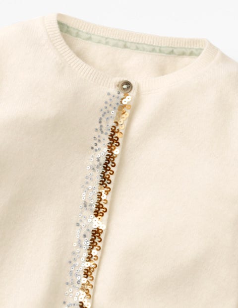 Cashmere Sequin Cardigan - Ecru Cashmere Sequin Cardigan - Ecru