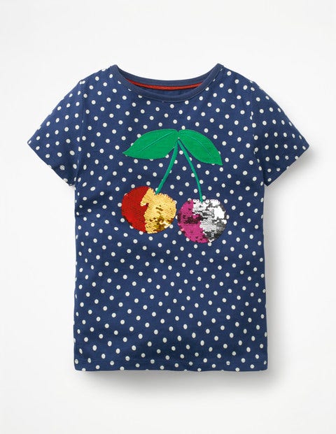 Colour-Change Sequin T-Shirt - Starboard Blue Cherry Colour-Change Sequin T-Shirt - Starboard Blue Cherry