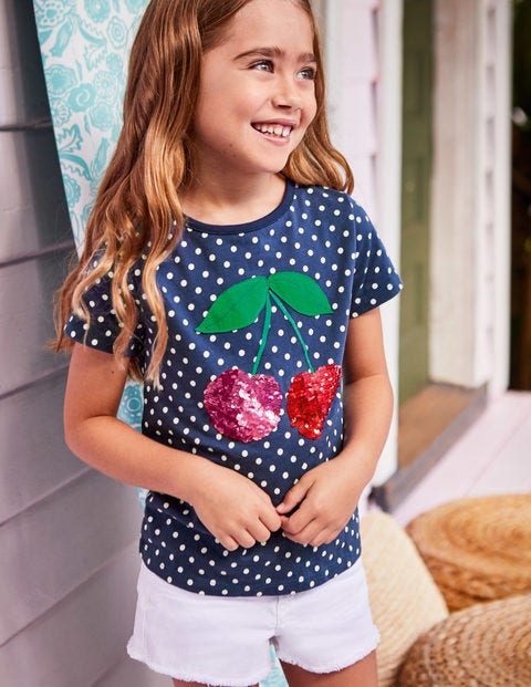 Colour-Change Sequin T-Shirt - Starboard Blue Cherry Colour-Change Sequin T-Shirt - Starboard Blue Cherry