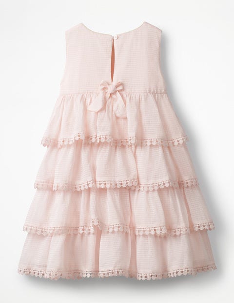 Tiered Lace Trim Dress - Pink Icing Tiered Lace Trim Dress - Pink Icing