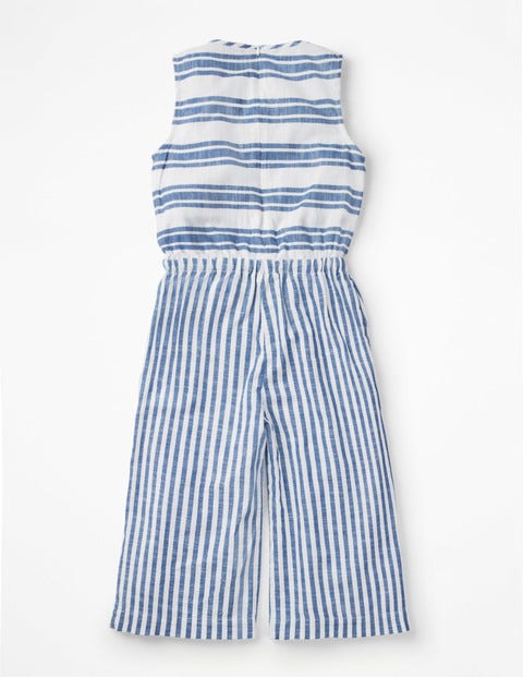 Tassel Detail Culotte Jumpsuit - Elizabethan Blue/White Tassel Detail Culotte Jumpsuit - Elizabethan Blue/White