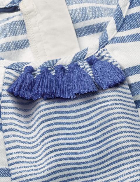 Tassel Detail Culotte Jumpsuit - Elizabethan Blue/White Tassel Detail Culotte Jumpsuit - Elizabethan Blue/White