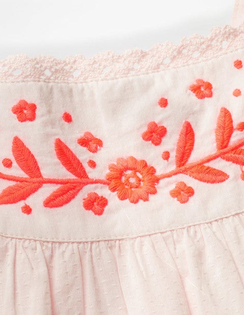 Embroidered Strappy Top - Parisian Pink Embroidered Strappy Top - Parisian Pink
