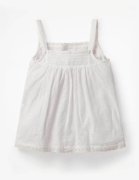 Embroidered Strappy Top - White Embroidered Strappy Top - White