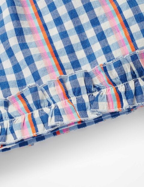 Hübsches Oberteil Mit Rüschen - Regenbogen, Vichykaros Hübsches Oberteil Mit Rüschen - Regenbogen, Vichykaros