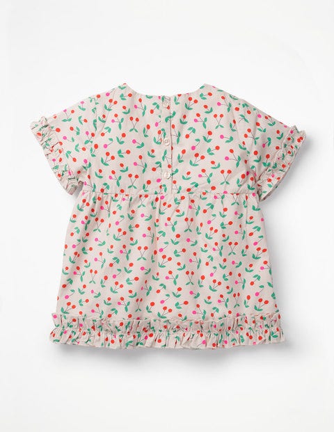 Pretty Ruffle Detail Top - Parisian Pink Cherries Pretty Ruffle Detail Top - Parisian Pink Cherries