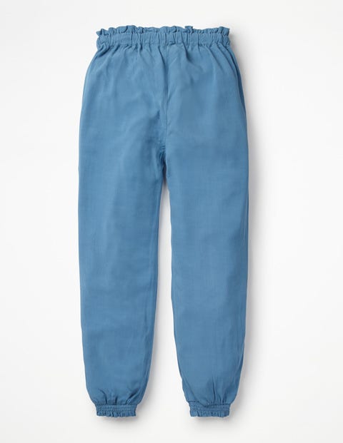 Embroidered Floaty Trousers - Elizabethan Blue Embroidered Floaty Trousers - Elizabethan Blue