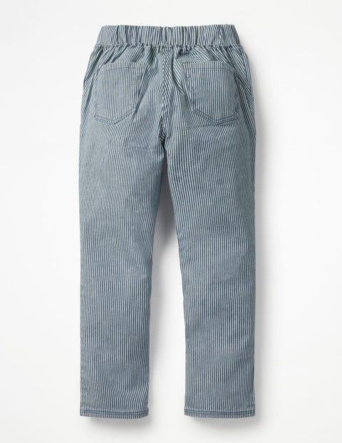 Relaxed Pull-On Pants - College Blue Stripe Relaxed Pull-On Pants - College Blue Stripe