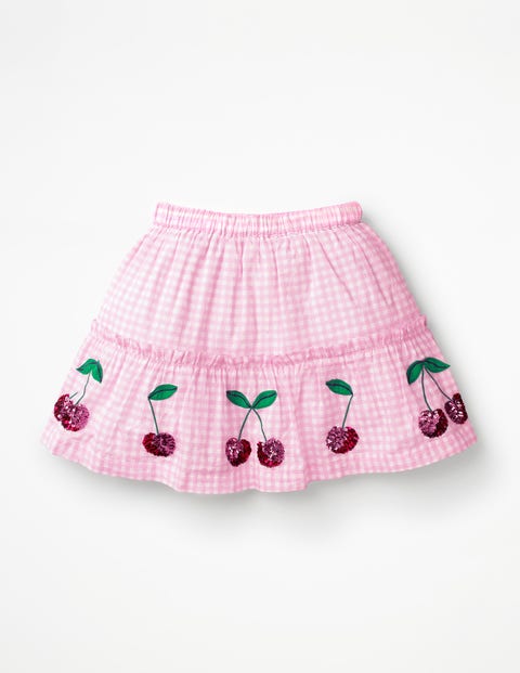Jupe À Appliqué Avec Sequins - Vichy rose parasol Jupe À Appliqué Avec Sequins - Vichy rose parasol