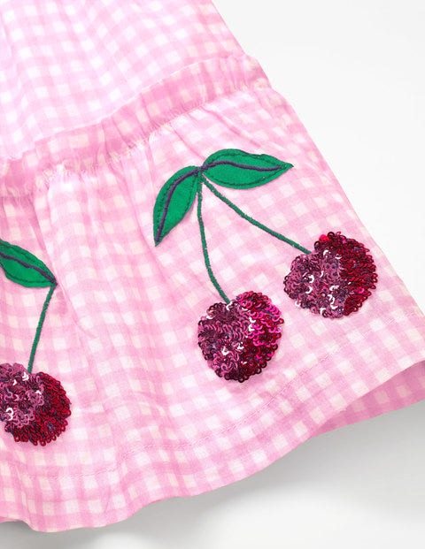 Jupe À Appliqué Avec Sequins - Vichy rose parasol Jupe À Appliqué Avec Sequins - Vichy rose parasol