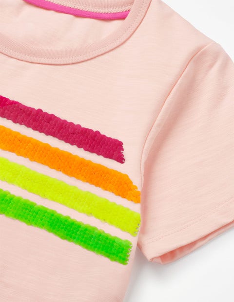 Sequin-Change T-Shirt - Parisian Pink Rainbow Stripe Sequin-Change T-Shirt - Parisian Pink Rainbow Stripe