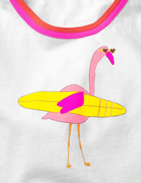 Animal Fun T-Shirt - White Flamingo Animal Fun T-Shirt - White Flamingo