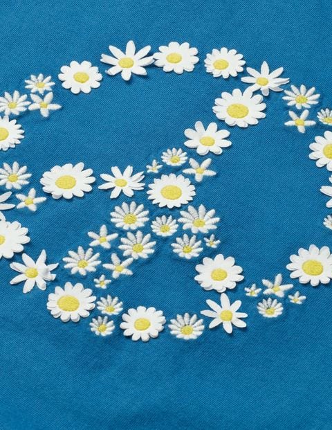 Flutter Appliqué T-Shirt - Elizabethan Blue Peace Flutter Appliqué T-Shirt - Elizabethan Blue Peace