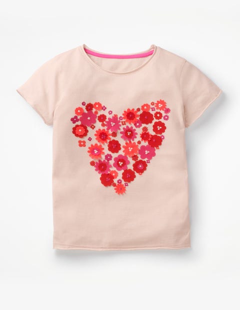 Flutter Appliqué T-Shirt - Parisian Pink Heart Flutter Appliqué T-Shirt - Parisian Pink Heart