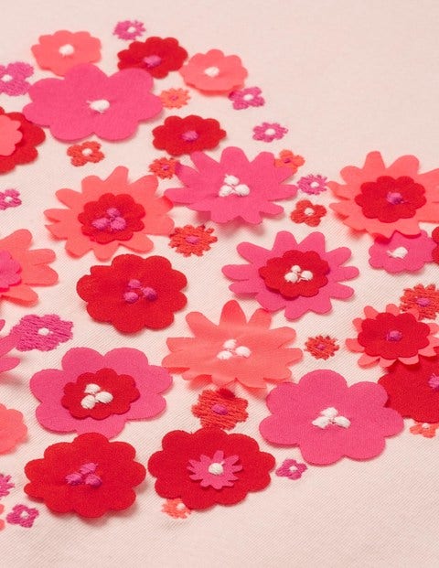 Flutter Appliqué T-Shirt - Parisian Pink Heart Flutter Appliqué T-Shirt - Parisian Pink Heart