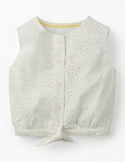 Tie-Front Top - White Broderie Tie-Front Top - White Broderie