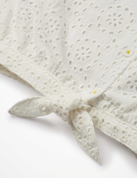 Tie-Front Top - White Broderie Tie-Front Top - White Broderie