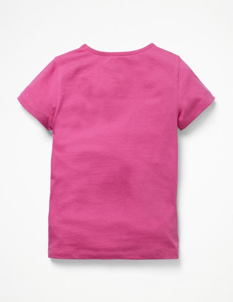T-Shirt Mit Großer Tierapplikation - Rosarot, Elefant T-Shirt Mit Großer Tierapplikation - Rosarot, Elefant