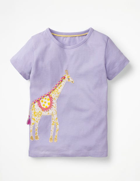 Animal Big Appliqué T-Shirt - Parma Violet Purple Giraffe Animal Big Appliqué T-Shirt - Parma Violet Purple Giraffe