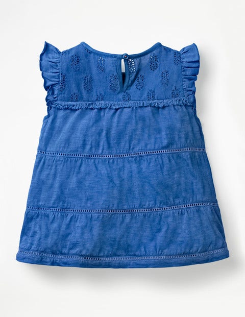 Tropical Broderie Top - Duke Blue Tropical Broderie Top - Duke Blue