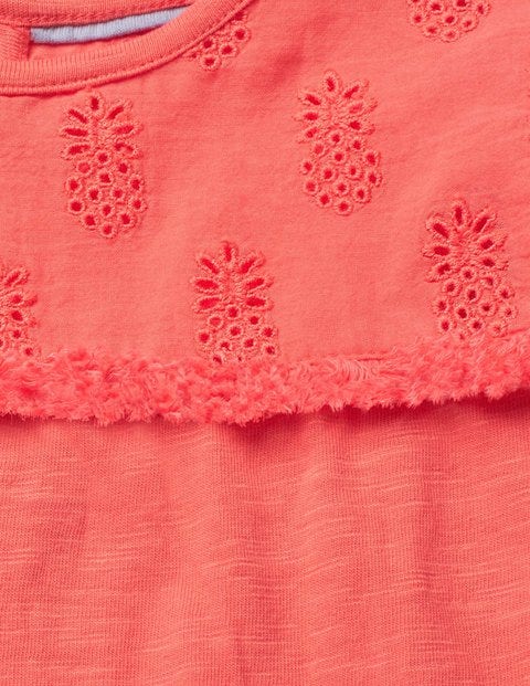 Tropical Broderie Top - Tropical Coral Orange Tropical Broderie Top - Tropical Coral Orange