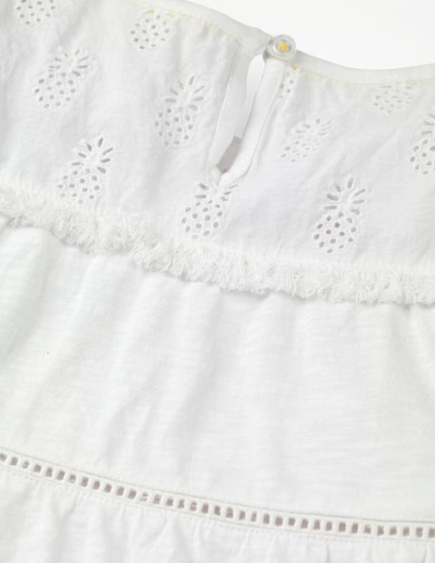 Tropical Broderie Top - White Tropical Broderie Top - White