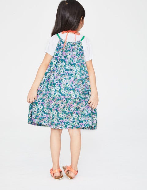 T-Shirt And Printed Dress Set - Sea Breeze Blue Forget-Me-Not T-Shirt And Printed Dress Set - Sea Breeze Blue Forget-Me-Not