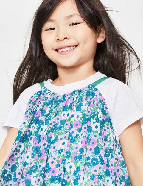 T-Shirt And Printed Dress Set - Sea Breeze Blue Forget-Me-Not T-Shirt And Printed Dress Set - Sea Breeze Blue Forget-Me-Not