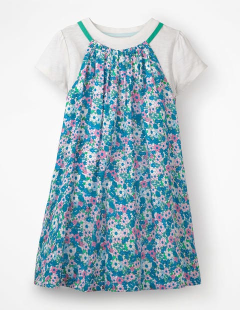 T-Shirt And Printed Dress Set - Sea Breeze Blue Forget-Me-Not T-Shirt And Printed Dress Set - Sea Breeze Blue Forget-Me-Not