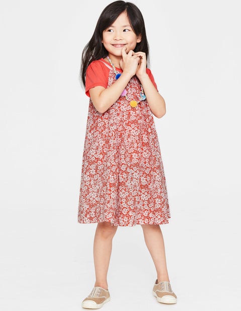 T-Shirt And Printed Dress Set - Tropical Coral Forget-Me-Not T-Shirt And Printed Dress Set - Tropical Coral Forget-Me-Not