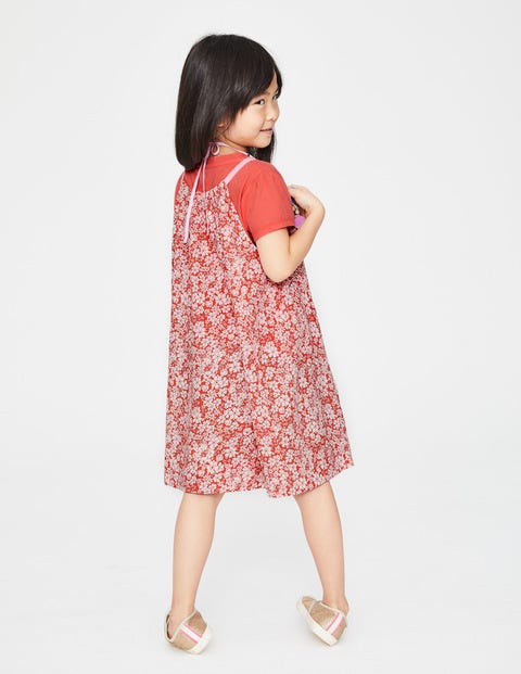 T-Shirt And Printed Dress Set - Tropical Coral Forget-Me-Not T-Shirt And Printed Dress Set - Tropical Coral Forget-Me-Not