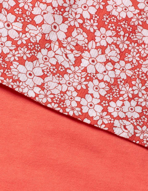 T-Shirt And Printed Dress Set - Tropical Coral Forget-Me-Not T-Shirt And Printed Dress Set - Tropical Coral Forget-Me-Not