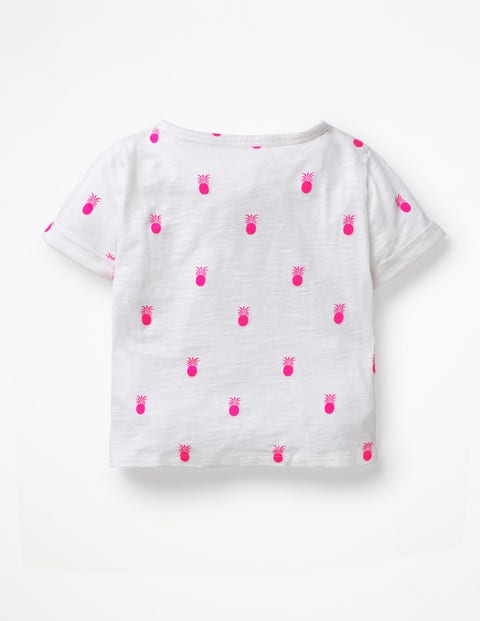 Jersey Tie-Front Top - White Pineapples Jersey Tie-Front Top - White Pineapples