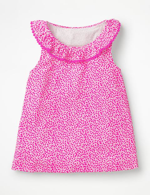 Printed Ruffle Vest - Pink Glo Berry Printed Ruffle Vest - Pink Glo Berry
