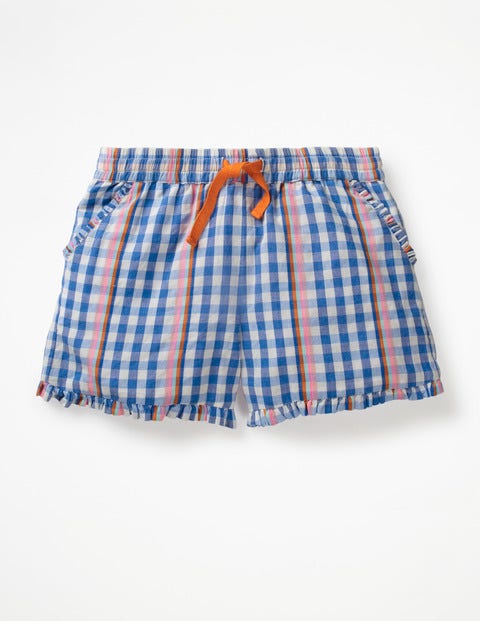 Shorts Mit Gerüschtem Saum - Regenbogen, Vichykaros Shorts Mit Gerüschtem Saum - Regenbogen, Vichykaros