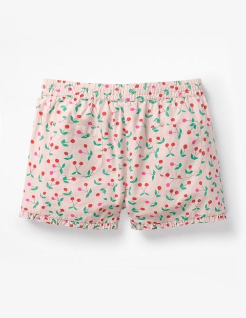 Frill Hem Shorts - Parisian Pink Cherries Frill Hem Shorts - Parisian Pink Cherries
