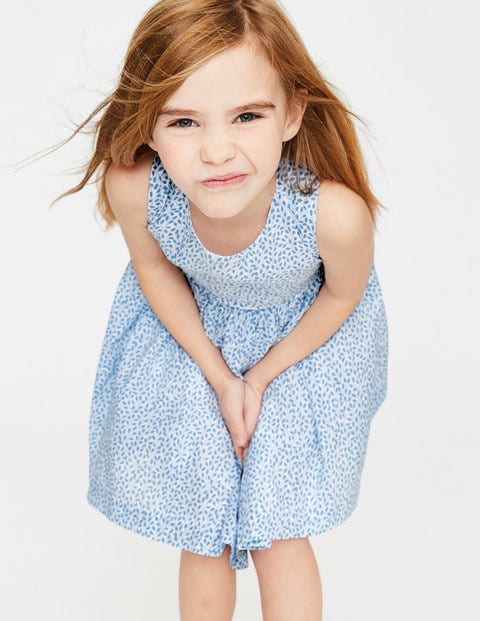 Cross-Back Printed Dress - Lake Blue Sweet Berry Cross-Back Printed Dress - Lake Blue Sweet Berry