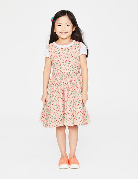 Cross-Back Printed Dress - Parisian Pink Cherries Cross-Back Printed Dress - Parisian Pink Cherries