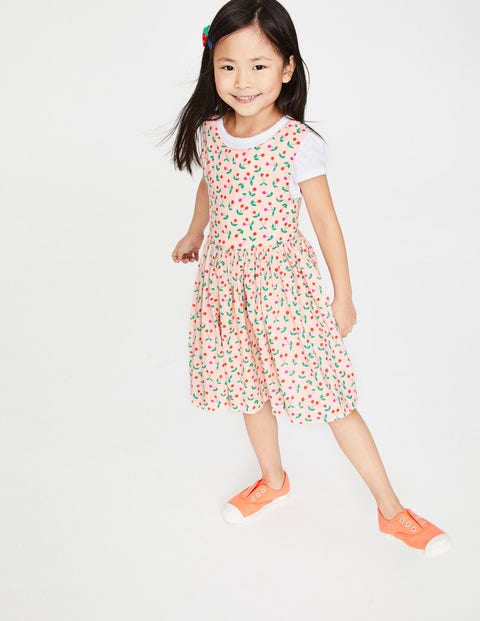 Cross-Back Printed Dress - Parisian Pink Cherries Cross-Back Printed Dress - Parisian Pink Cherries