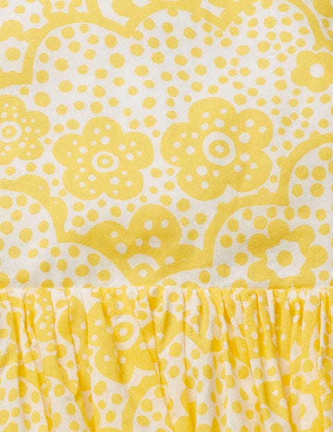 Cross-Back Printed Dress - Sunshine Yellow Daisy Cloud Cross-Back Printed Dress - Sunshine Yellow Daisy Cloud