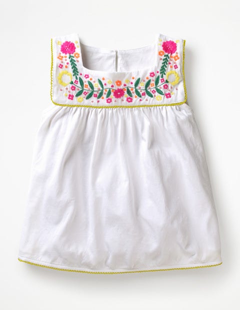 Floral Embroidered Tank - White Floral Embroidered Tank - White