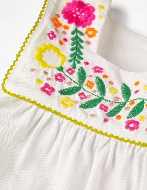 Floral Embroidered Tank - White Floral Embroidered Tank - White