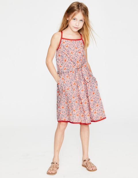 Tie-Front Dress - Parisian Pink Flamingo Floral Tie-Front Dress - Parisian Pink Flamingo Floral