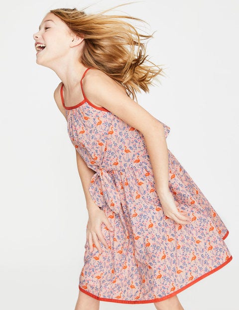 Tie-Front Dress - Parisian Pink Flamingo Floral Tie-Front Dress - Parisian Pink Flamingo Floral