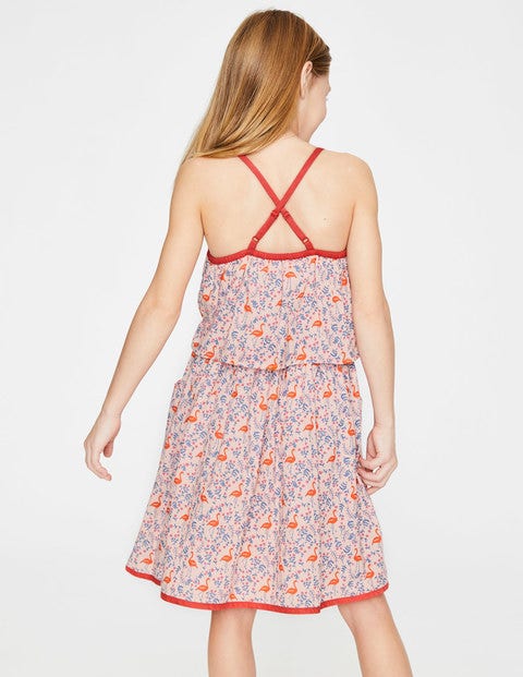 Tie-Front Dress - Parisian Pink Flamingo Floral Tie-Front Dress - Parisian Pink Flamingo Floral