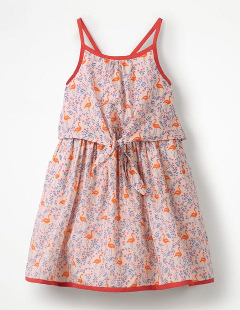 Tie-Front Dress - Parisian Pink Flamingo Floral Tie-Front Dress - Parisian Pink Flamingo Floral